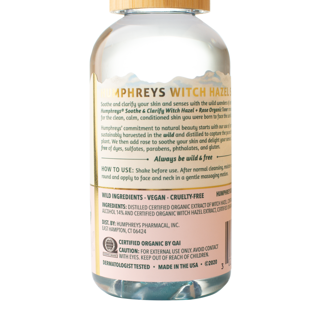 Humphreys Witch Hazel Organic Toner Soothe and Clarify with Rose 97ml