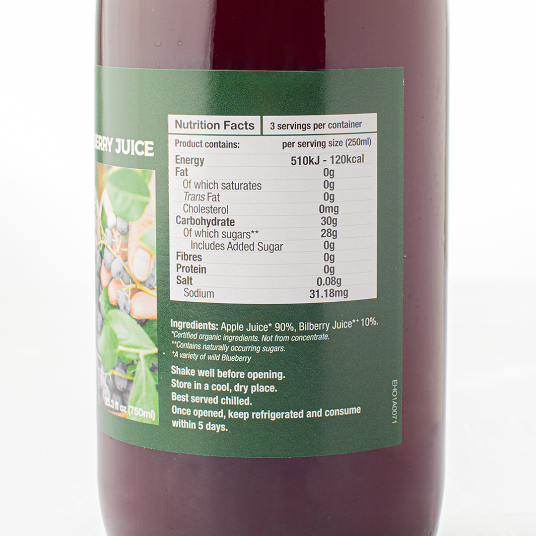 Healthy Options Organic Apple Blueberry Juice 750ml