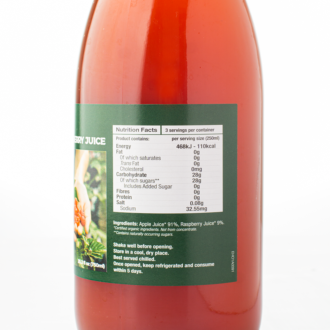 Healthy Options Organic Apple Raspberry Juice 750ml
