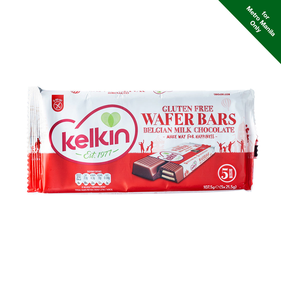Kelkin Gluten free Wafer Bars Belgian Milk Chocolate 107.5g