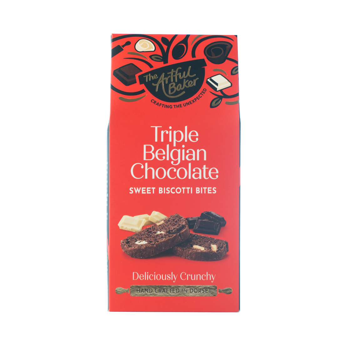 The Artful Baker Triple Belgian Chocolate Biscotti 100g
