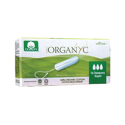 Organyc 100% Organic Cotton Tampons Super Non-Applicator 16ct
