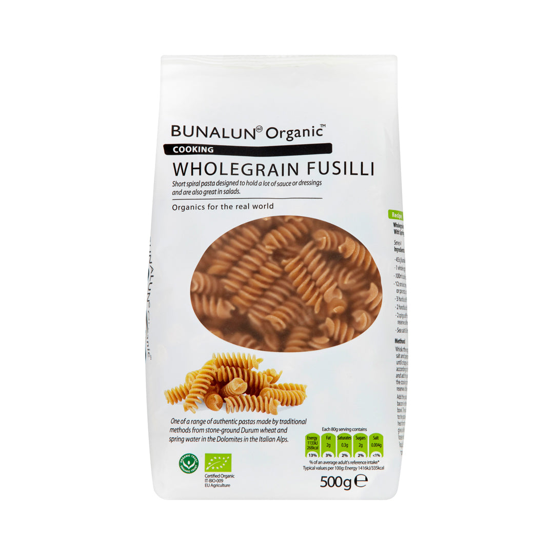 Bunalun Organic Wholegrain Fusilli 500g