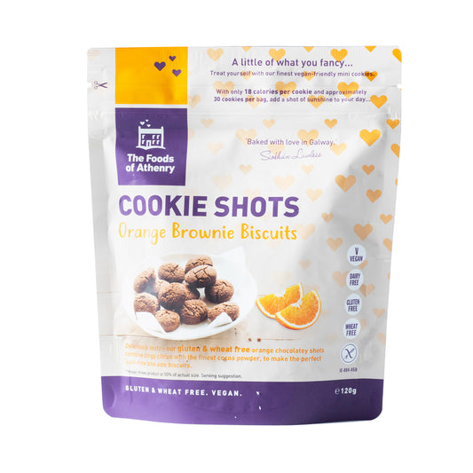 The Foods of Athenry Cookie Shots Orange Brownie Biscuits 120g