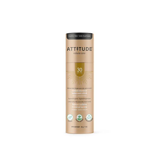 Attitude Tinted Mineral Sunscreen Face Stick Unscented SPF 30 30g