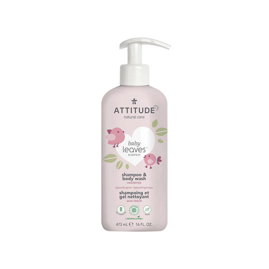 Attitude Baby Leaves 2 in 1 Shampoo and Body Wash Unscented 473ml