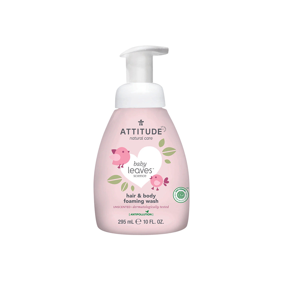 Attitude Baby Leaves 2 in 1 Hair and Body Foaming Wash Unscented 295ml