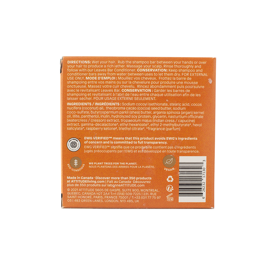 Attitude Leaves Bar Volumizing  Shampoo Orange 113g