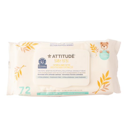 Attitude Sensitive Skin Care Natural Baby Wipes 72 wipes