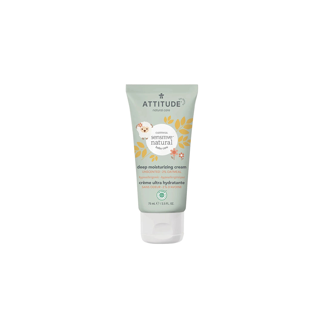 Attitude Sensitive Natural Baby Care Deep Moisturizing Cream Unscented with 2% Oatmeal 200ml