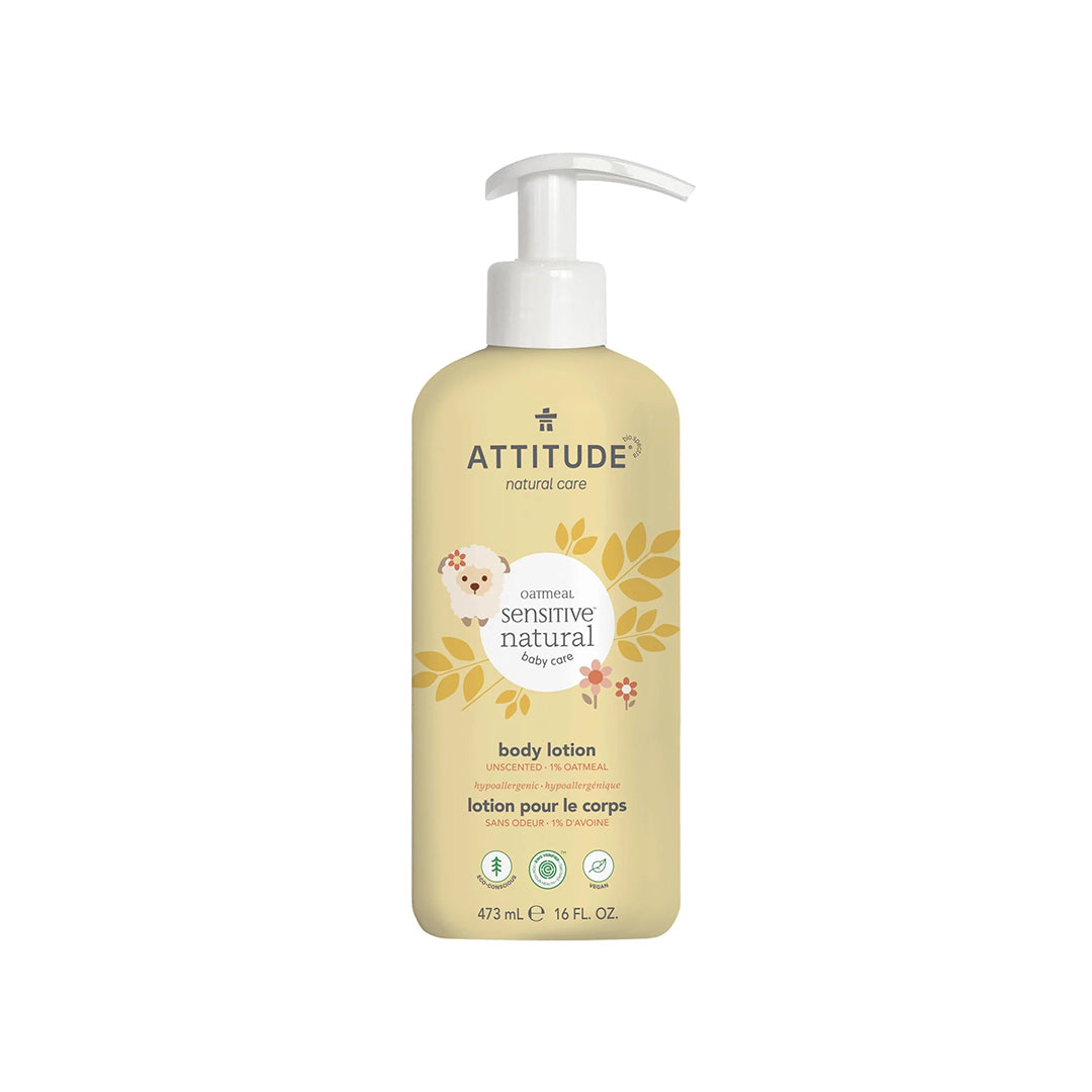Attitude Sensitive Natural Care Baby Care Body Lotion Unscented with 1% Oatmeal 473ml