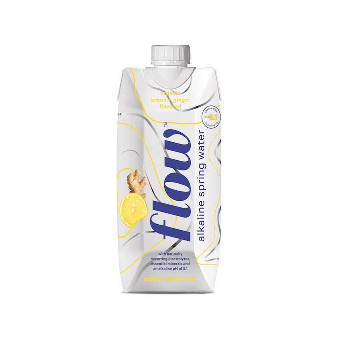 Flow Organic Lemon Ginger Alkaline Spring Water 500ml
