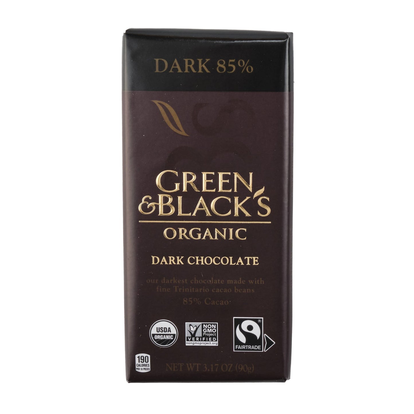 Green & Black's Organic Dark Chocolate 85% Cacao 90g