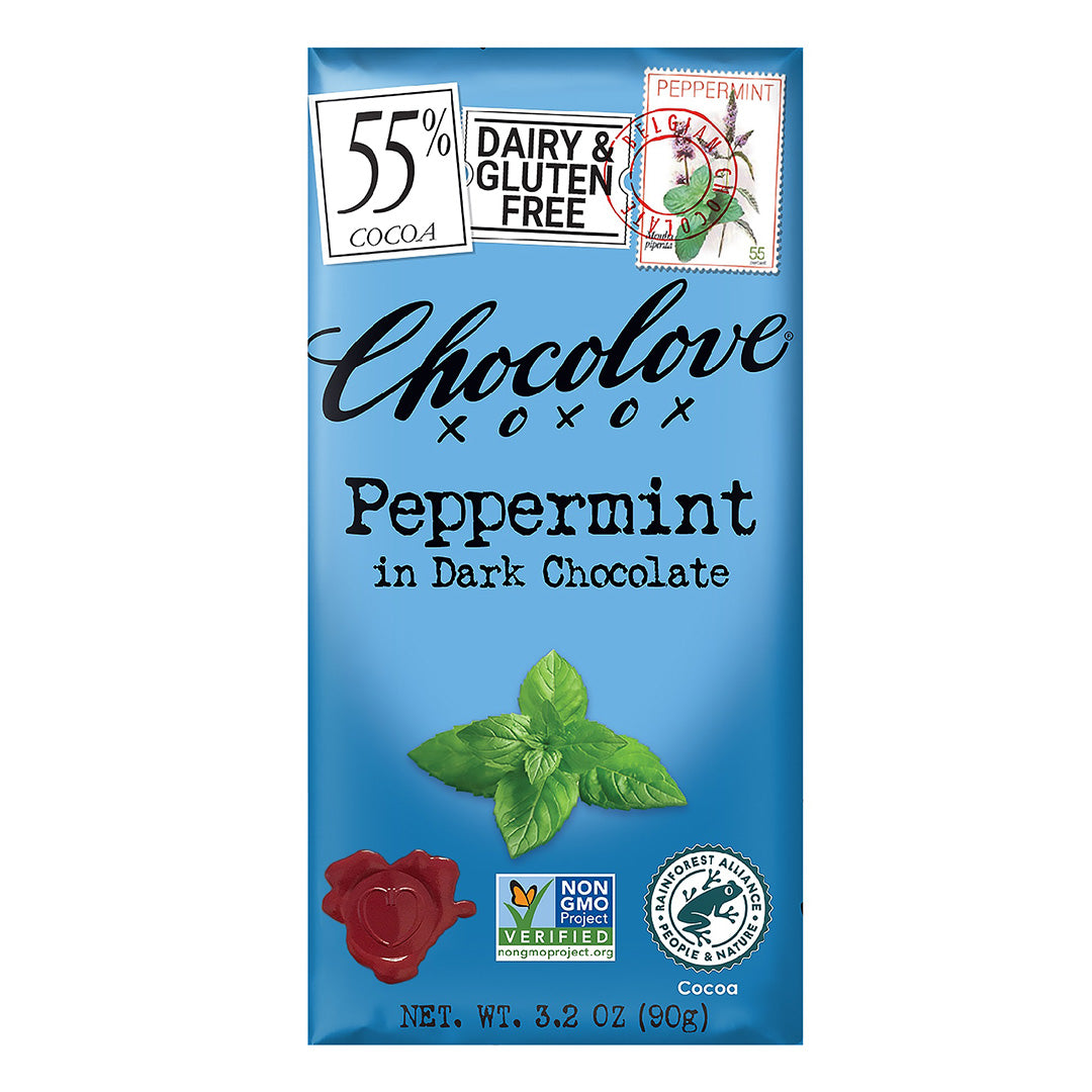 Chocolove Peppermint in Dark Chocolate 55% Cocoa 90g