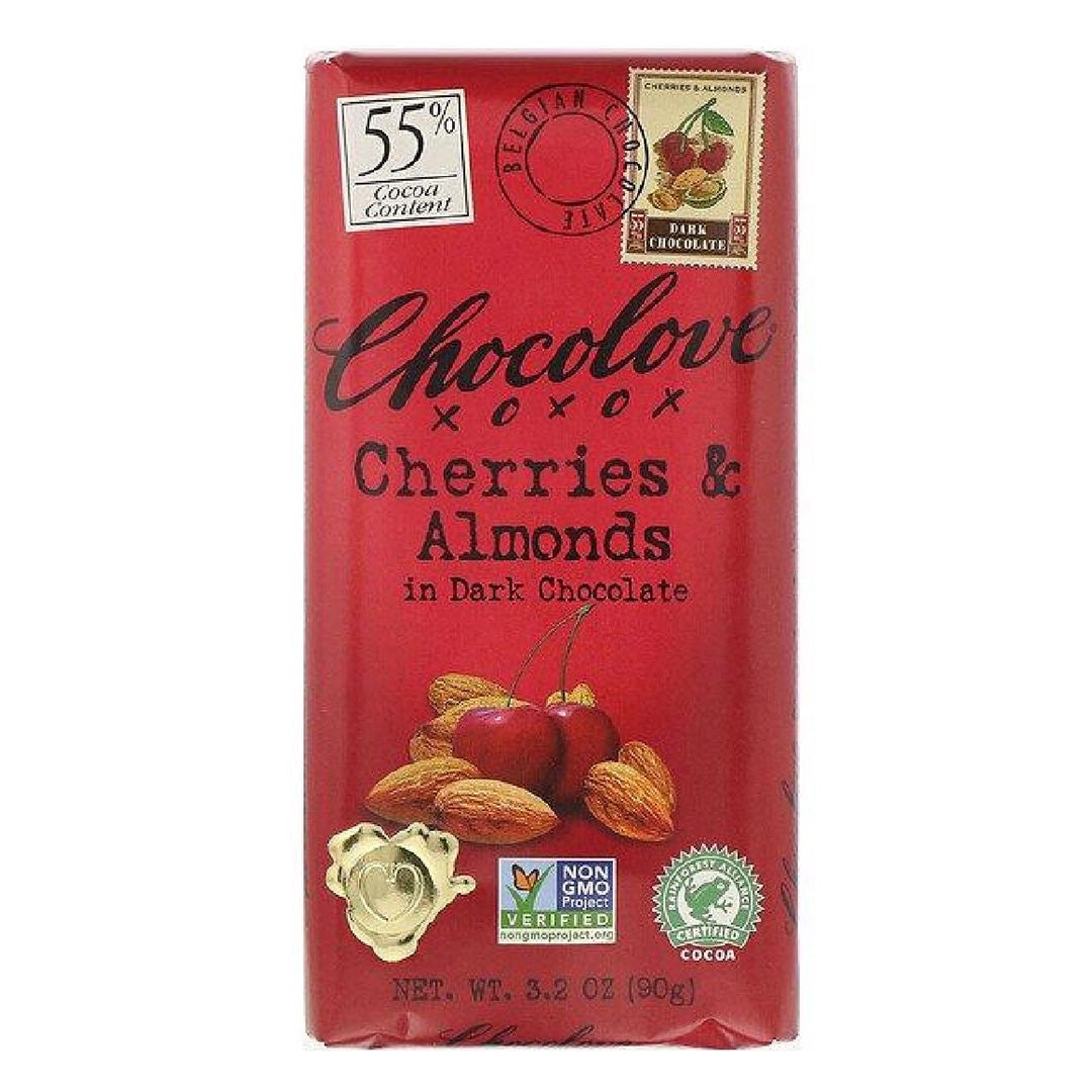 Chocolove Cherries & Almonds in Dark Chocolate 55% Cocoa 90g – Healthy ...