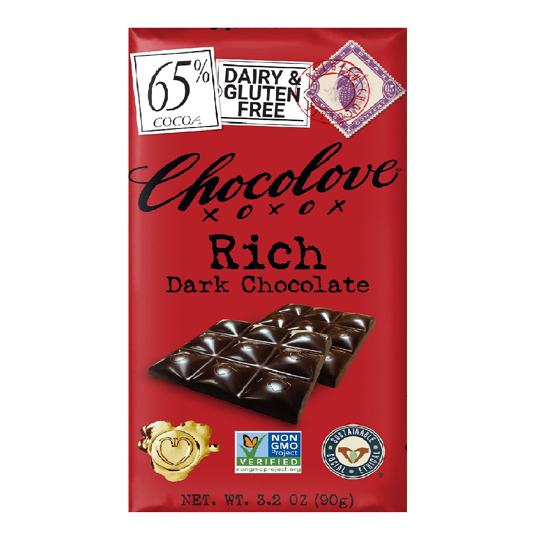 Chocolove Rich Dark Chocolate Bar 65% Cocoa 90g