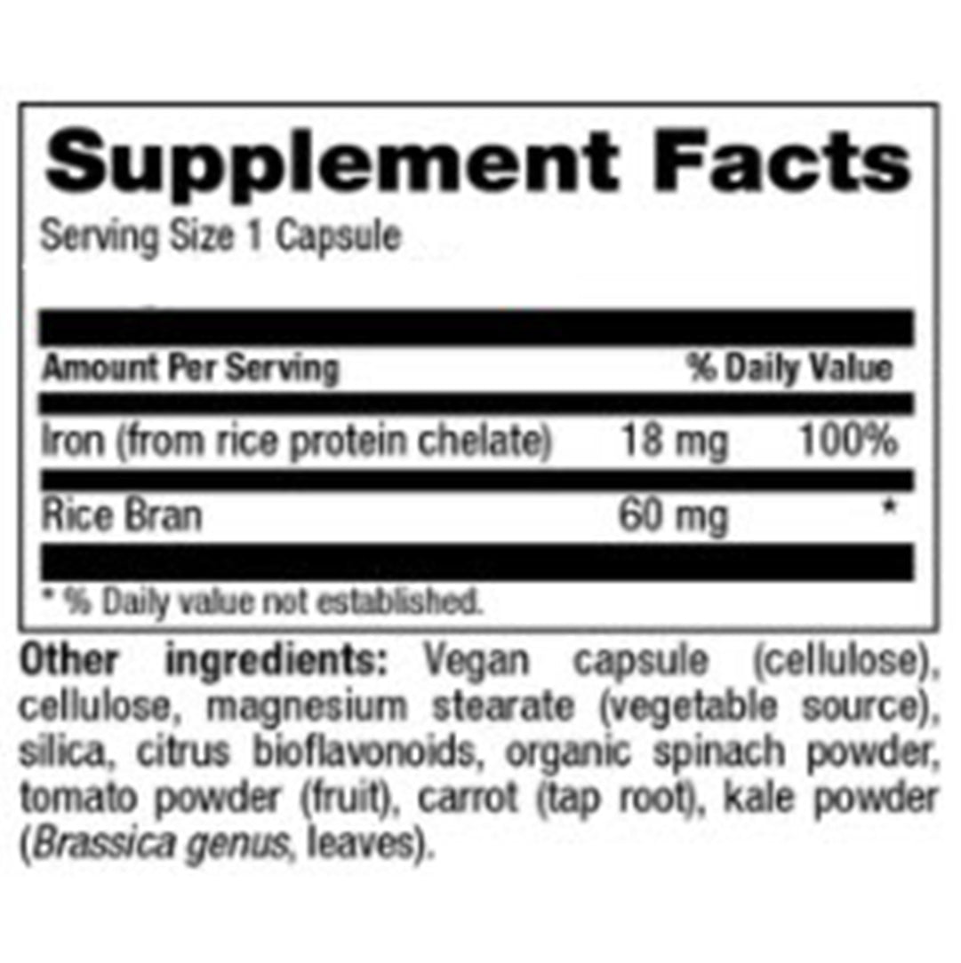 Healthy Options Whole Food Iron 60 Vegan Capsules