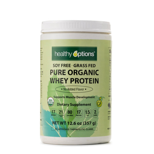 Healthy Options Soy-Free Grass Fed Pure Organic Whey Powder 357 Grams