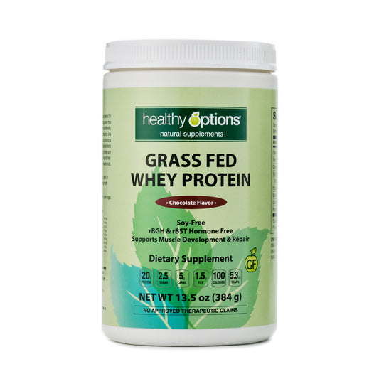 Healthy Options Grass Fed Whey Protein Chocolate Flavor 384 Grams