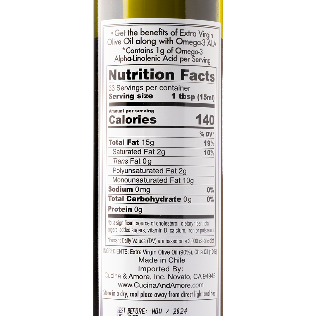 Cucina & Amore Extra Virgin Olive Oil & Chia Oil 500ml