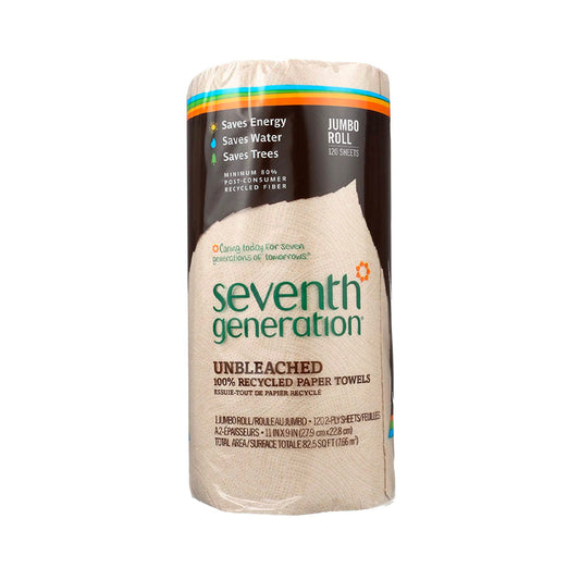 Seventh Generation Unbleached 100% Recycled Paper Towels Jumbo Roll 120 Sheets