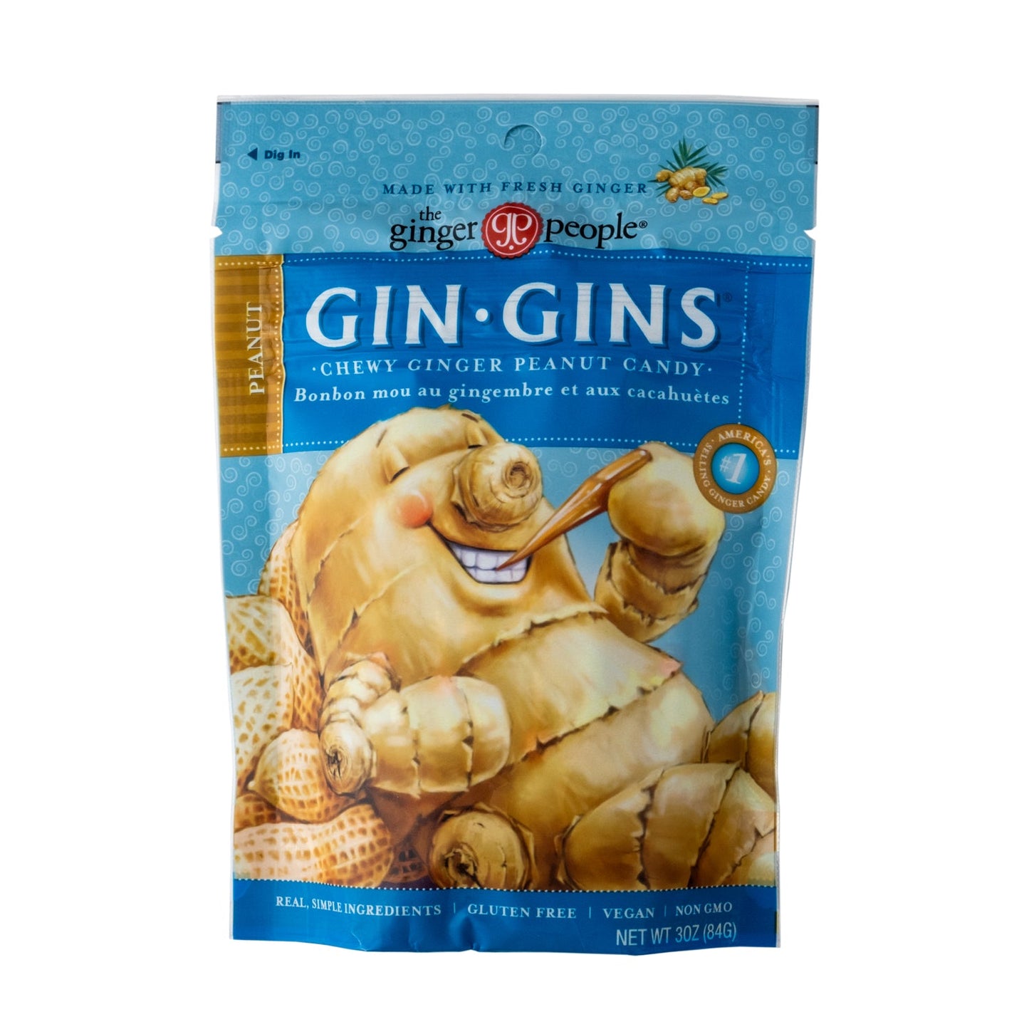 Ginger People Gin Gins Chewy Ginger Peanut Candy 84g