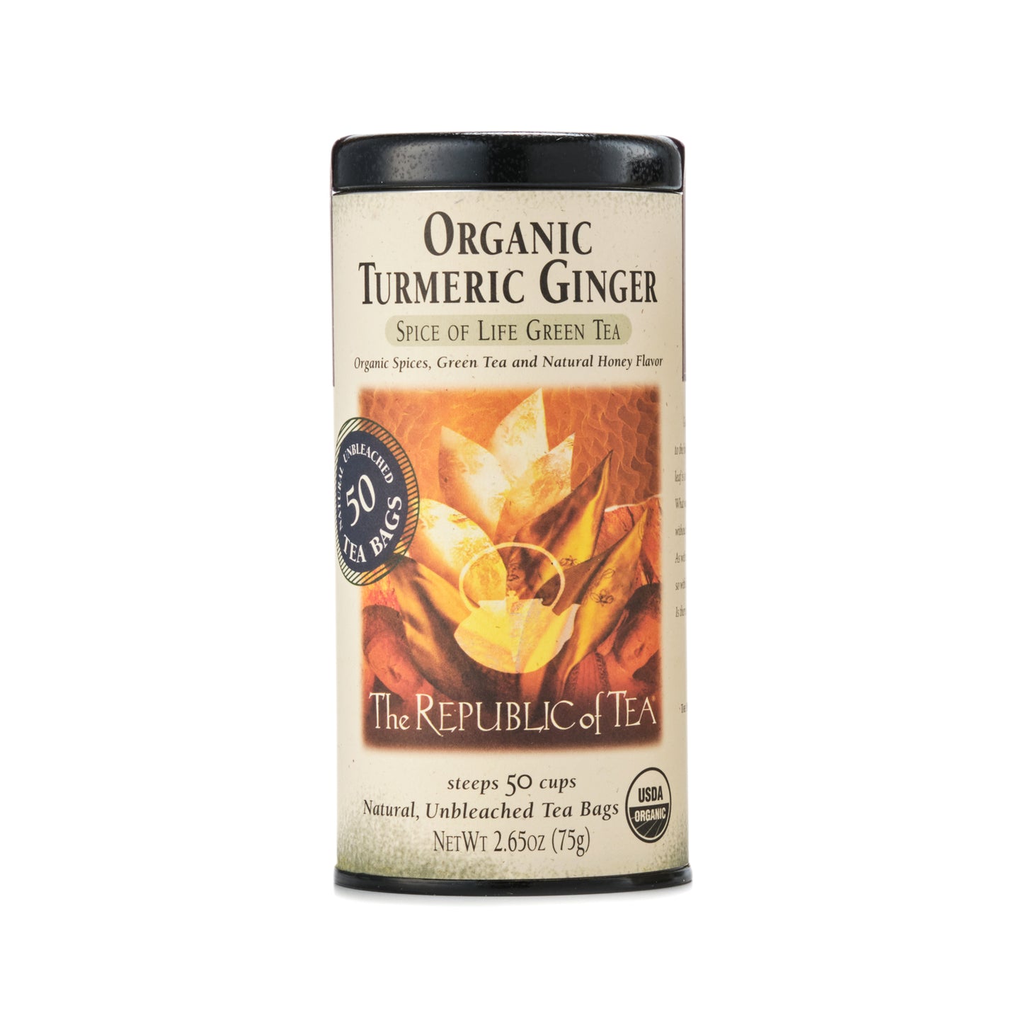 Republic Of Tea Organic Turmeric Ginger 50 Tea Bags