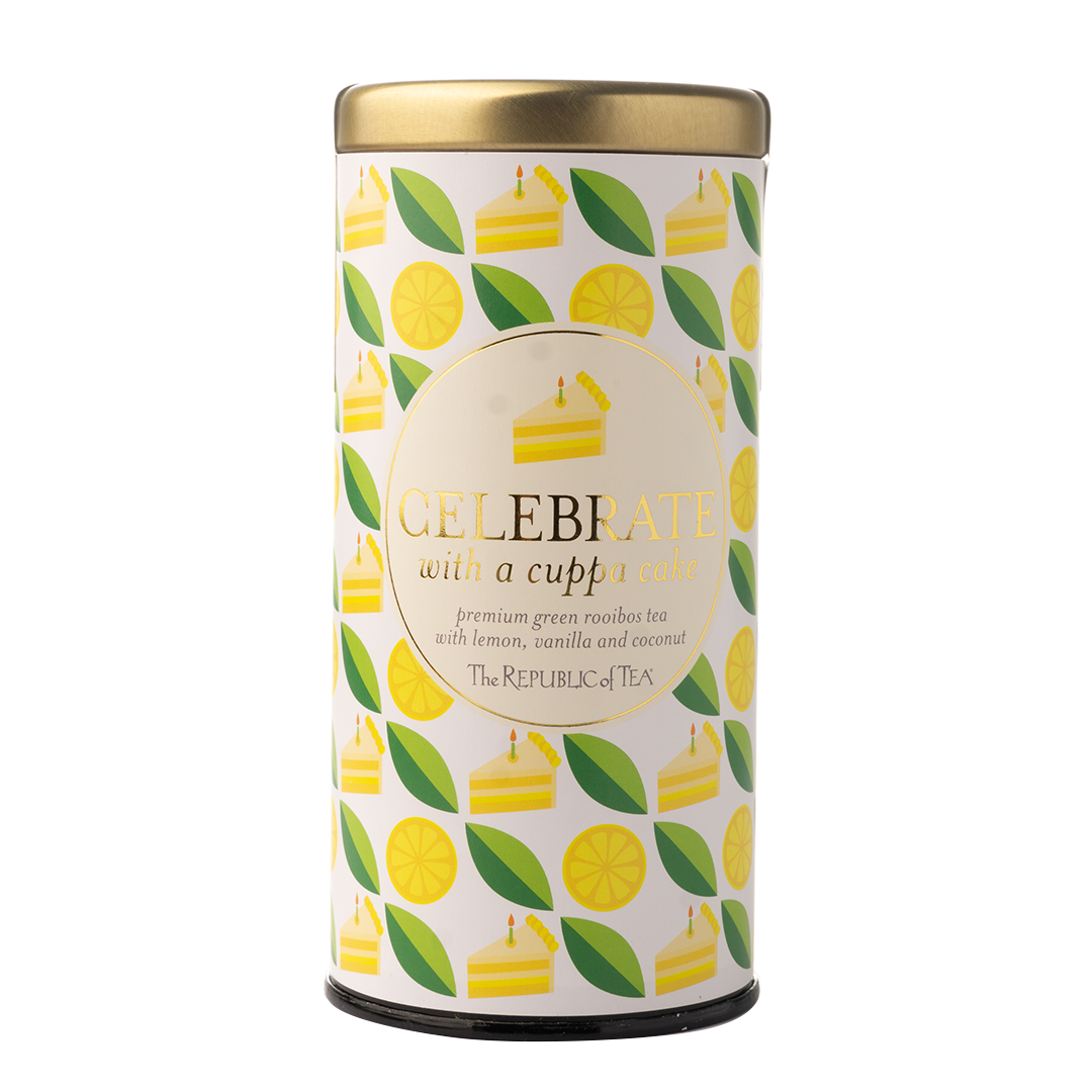 The Republic of Tea Celebrate with a Cuppa Cake Green Rooibos Lemon, Vanilla and Coconut 36 Tea Bags