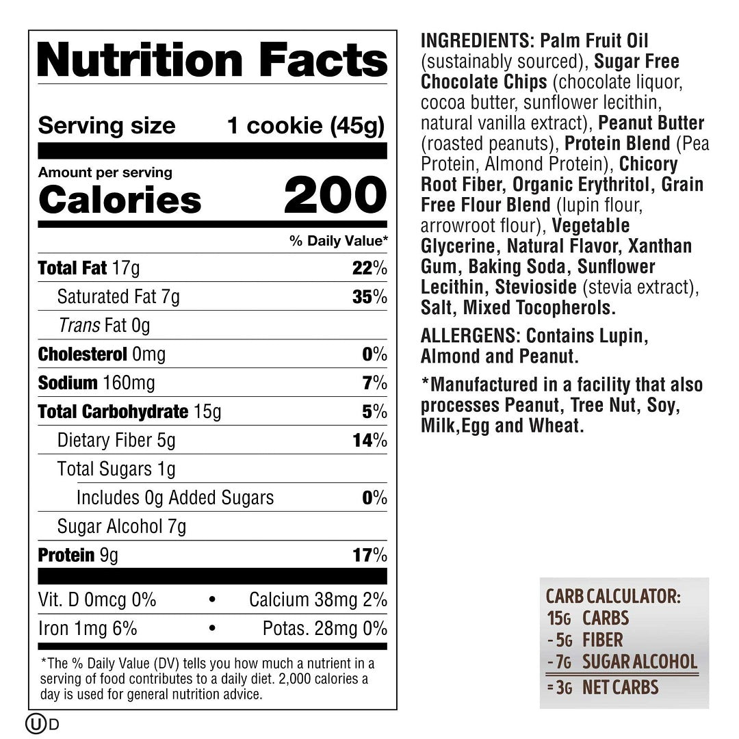 Lenny & Larry's Keto Cookie Chocolate Chip 45g
