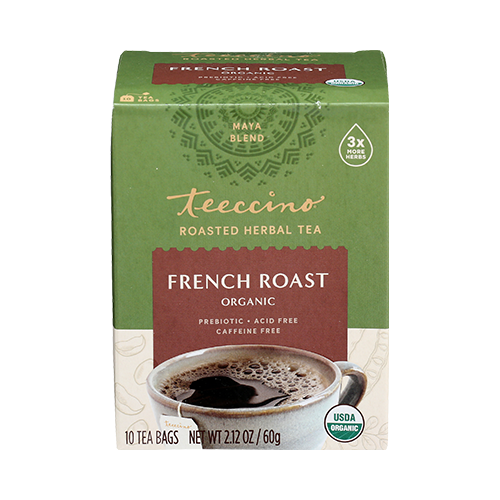 Teeccino Roasted Herbal Tea French Roast Dark Roast 10 tea bags
