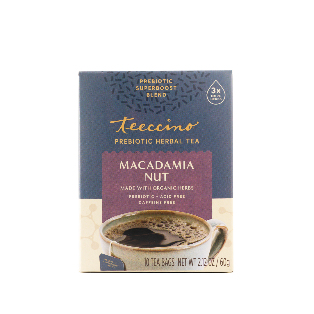 Teeccino Macadamia Nut Prebiotic Herbal Tea 10 Tea Bags