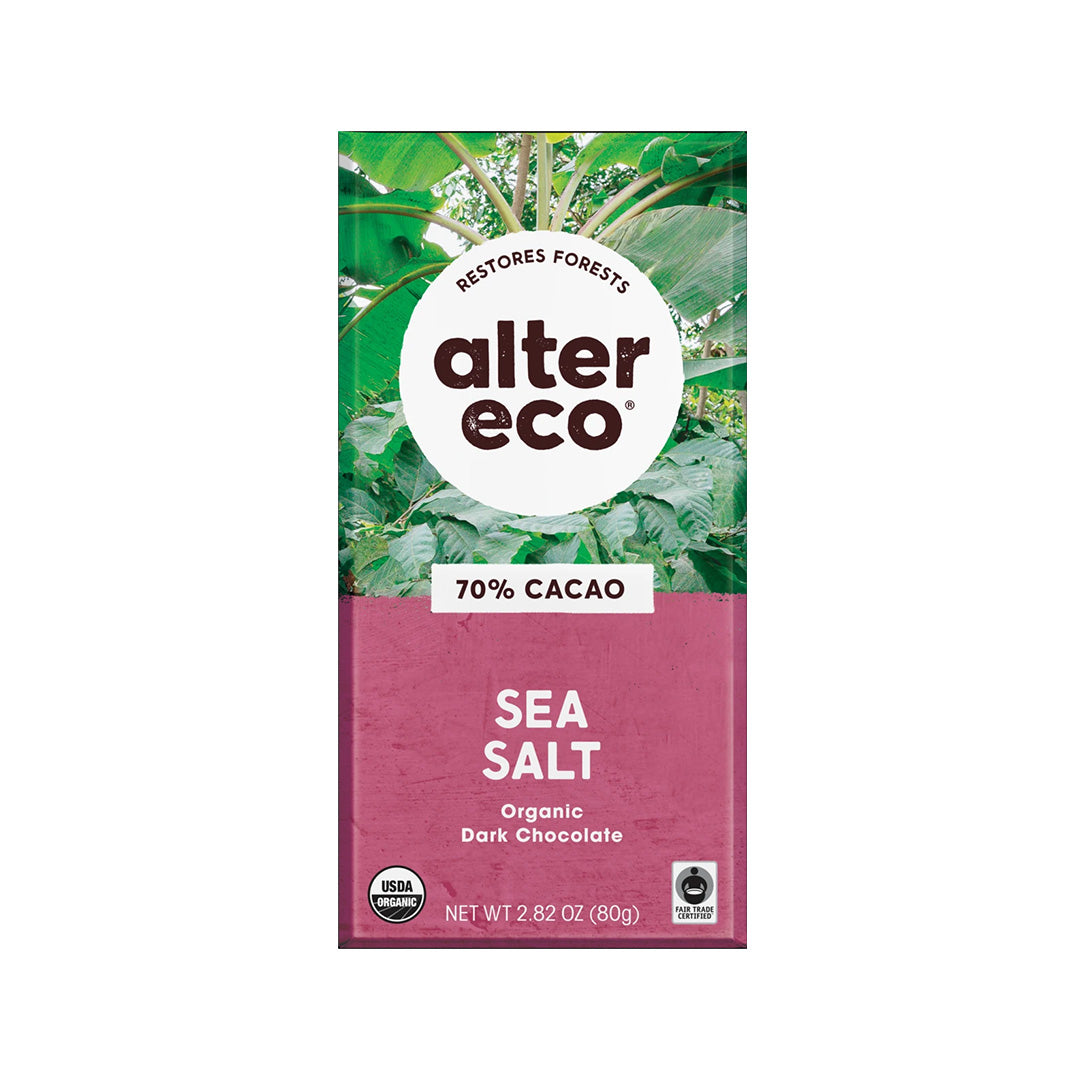 Altereco Deep Dark Sea Salt Organic Chocolate 70% Cocoa 80g