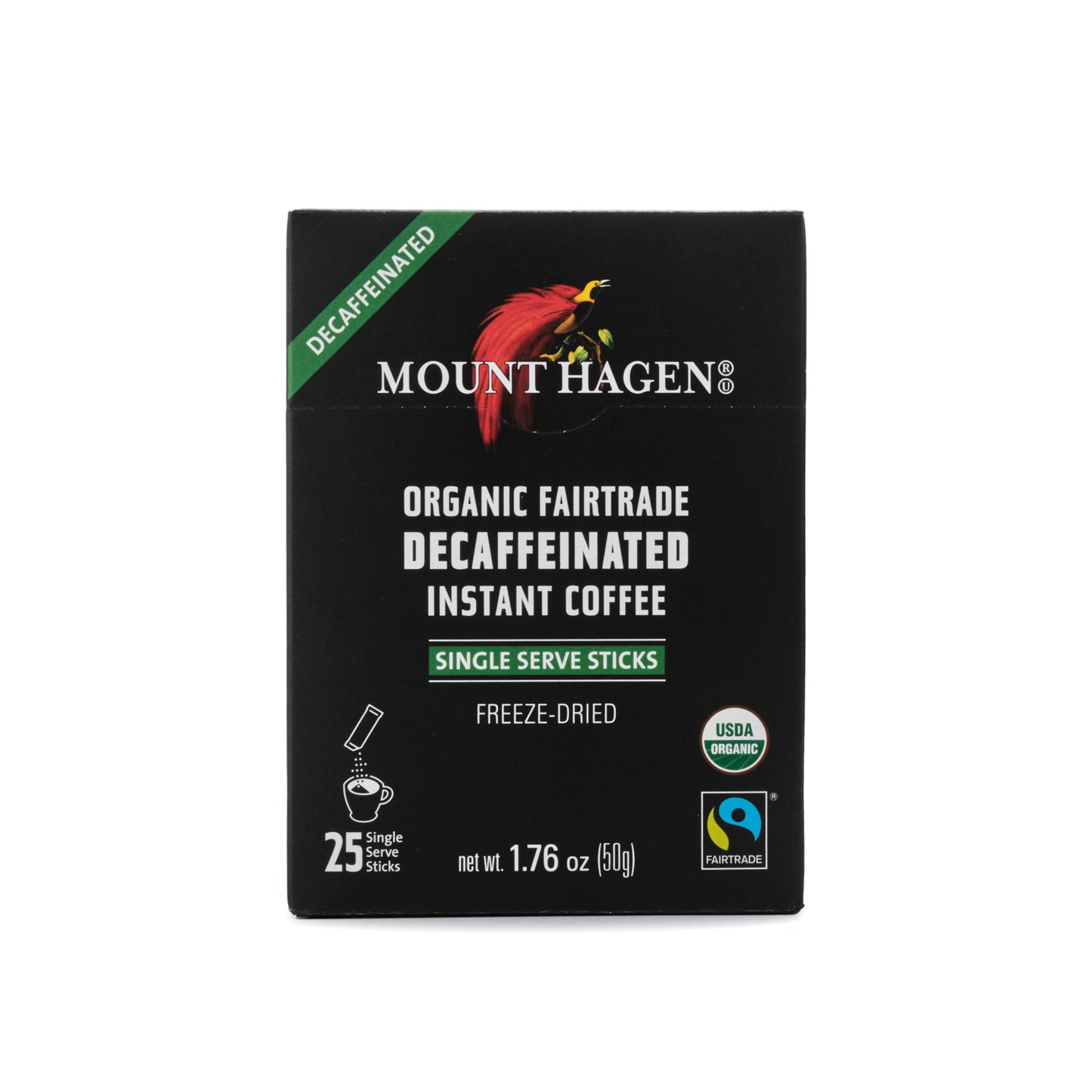 Mount Hagen Organic Instant Coffee Decaf 25 Single Serve Sticks
