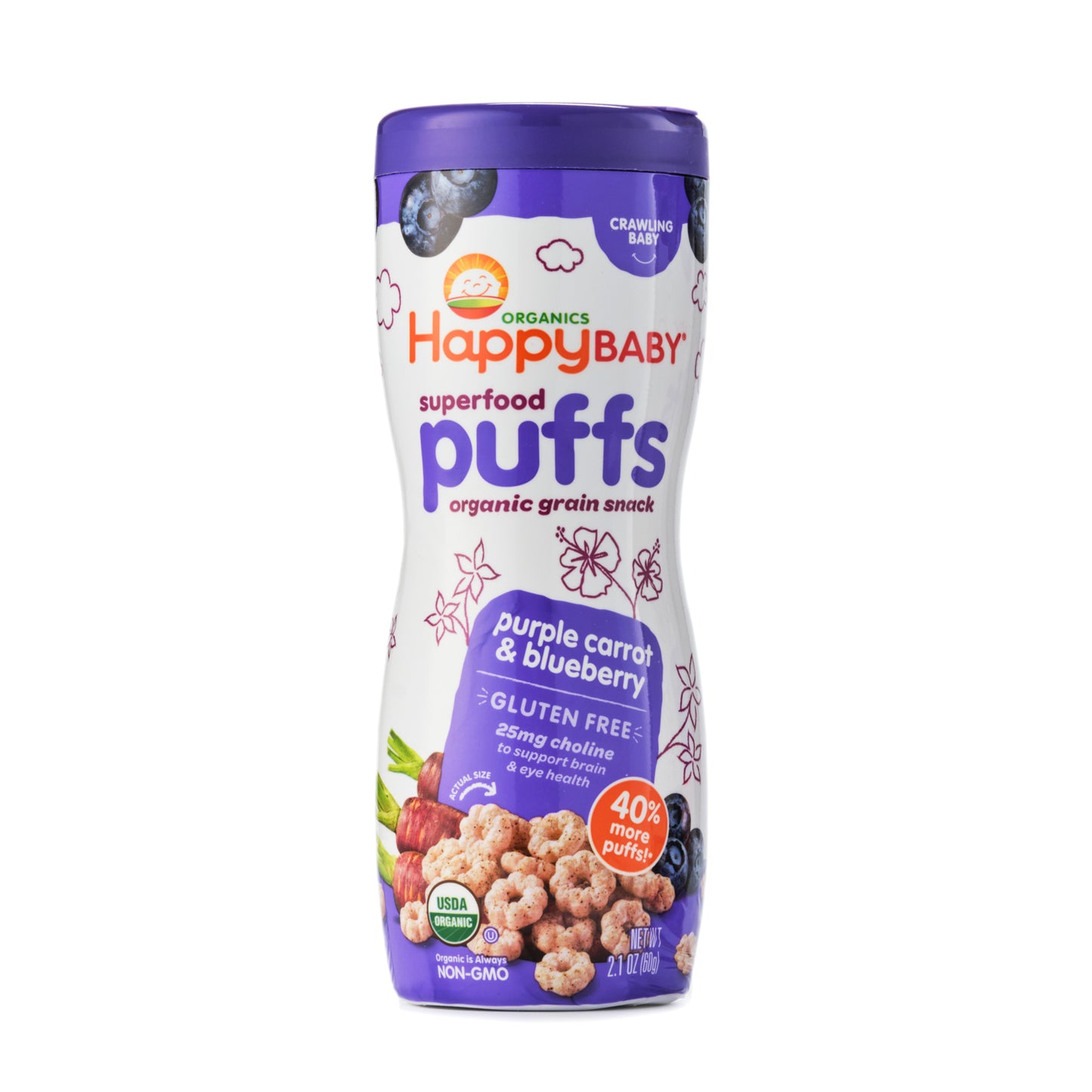 Happy Baby Superfood Puffs Purple Carrot & Blueberry 60g