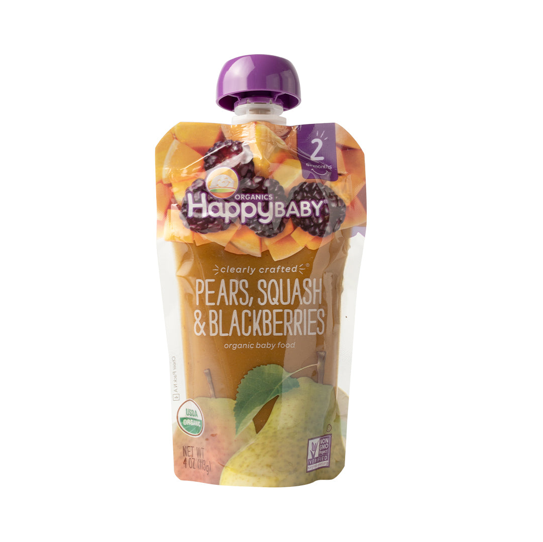 Happy Baby Organics Clearly Crafted Pears, Squash & Blackberries 113g