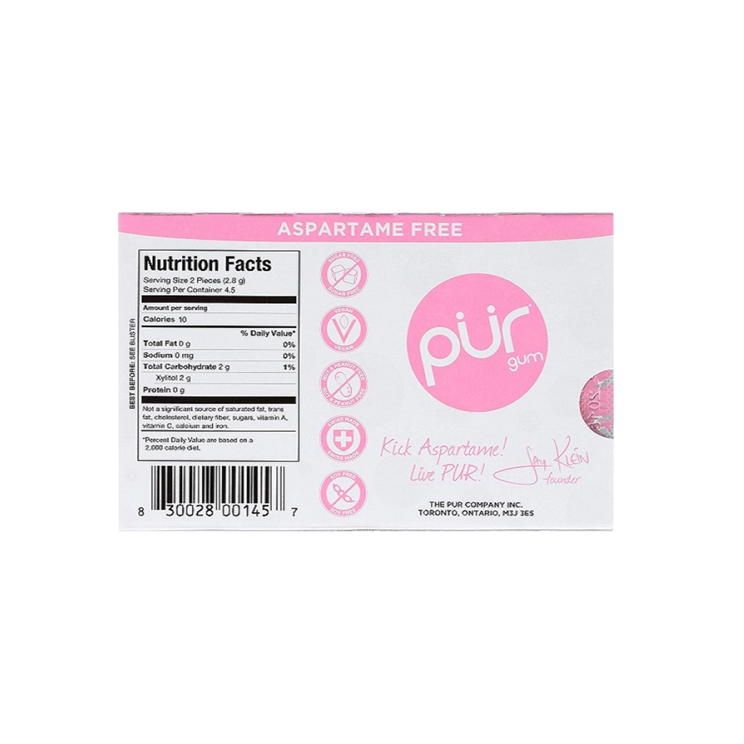 Pur Bubblegum 9 Chewing Gum Pieces