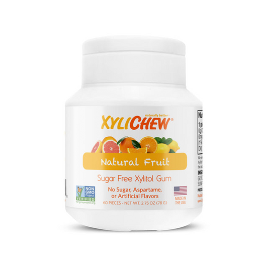 Xylichew Natural Fruit Sugar Free Xylitol Gum 60 Chewing Gum Pieces