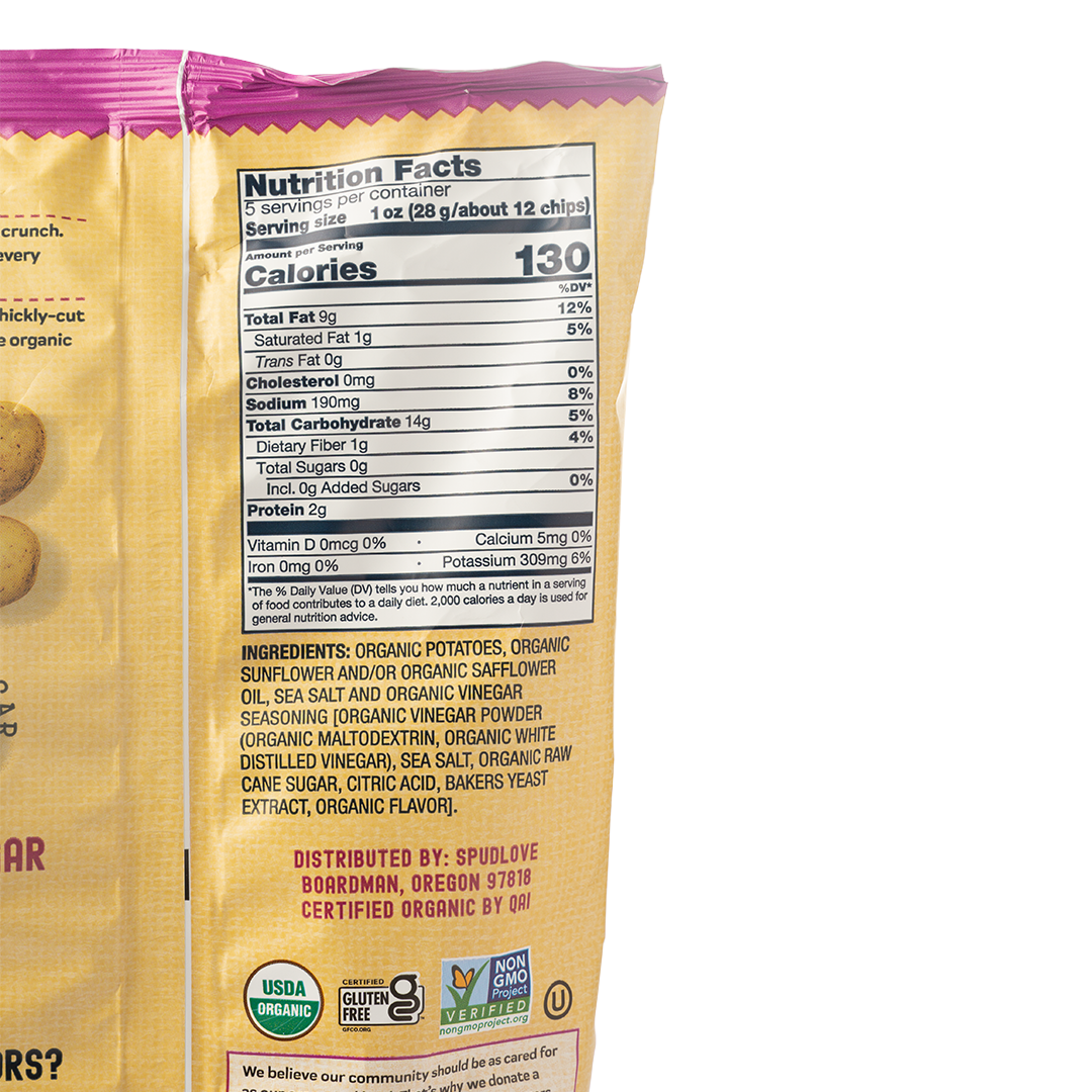 Spudlove Organic Sea Salt & Vinegar Potato Chips 142g