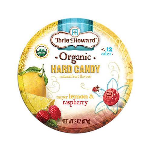 Torie & Howard Organic Hard Candy Meyer Lemon & Raspberry 57g