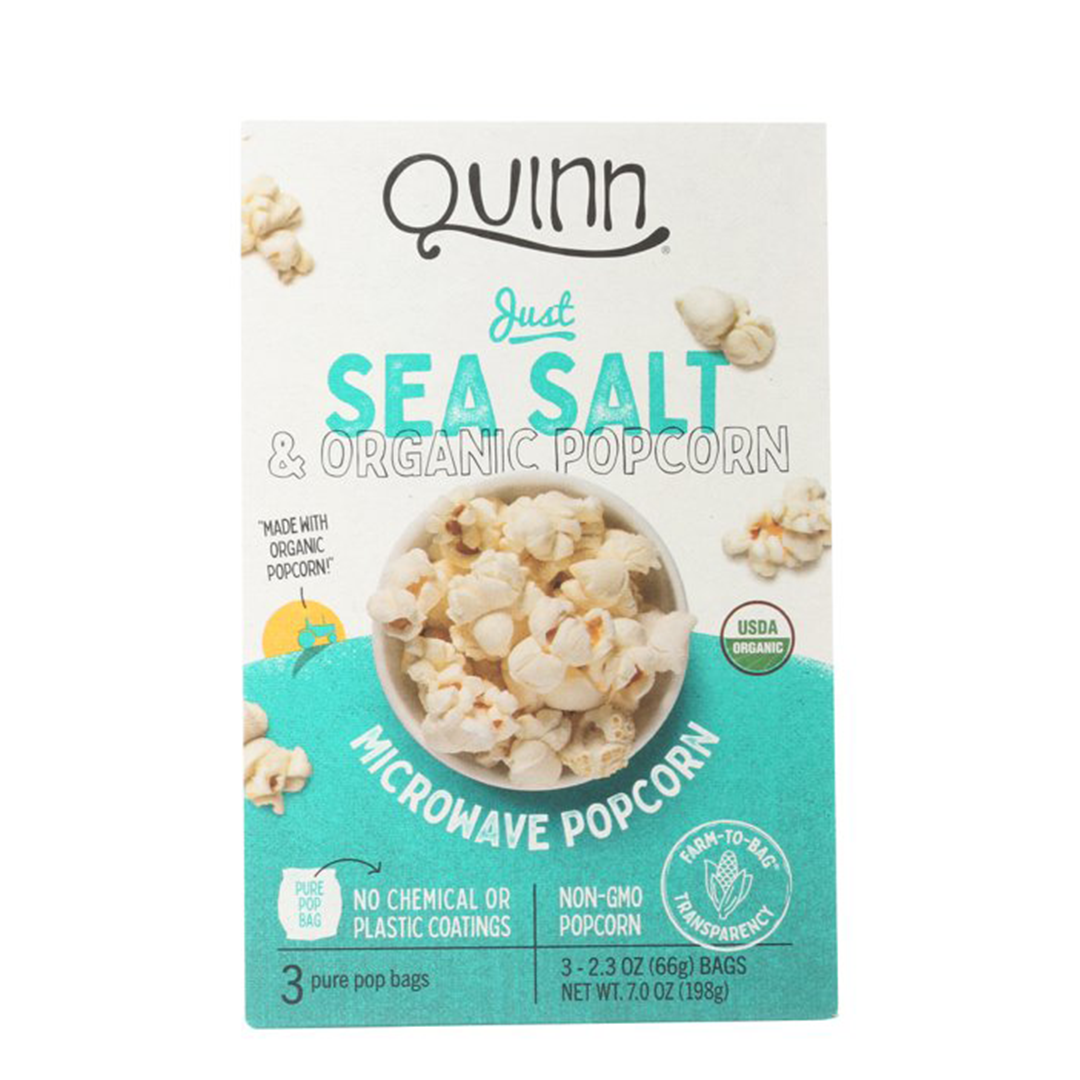 Quinn Sea Salt Microwave Popcorn 198g (3 x 66g bags)