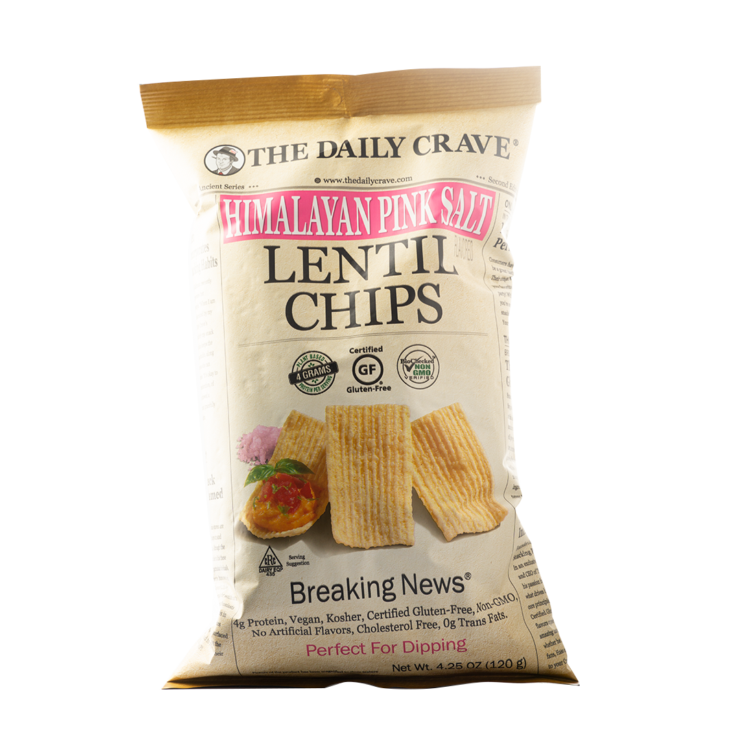 The Daily Crave Lentil Chips Himalayan Pink Salt 120g