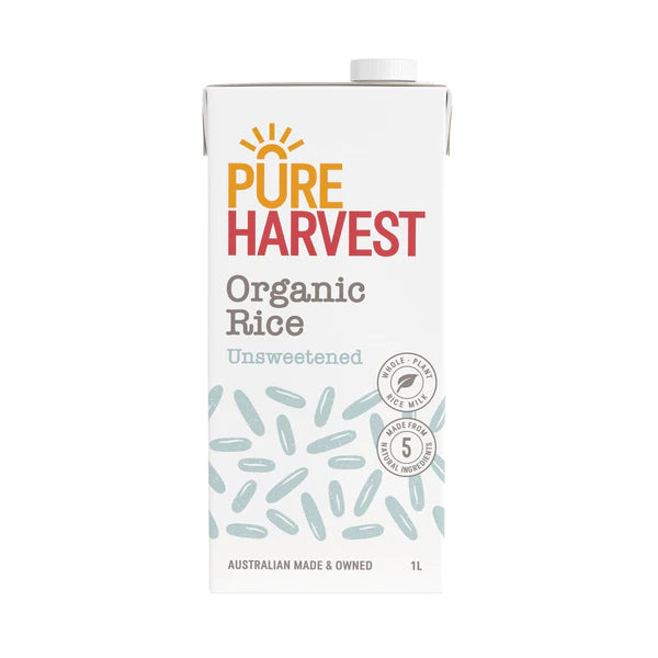 Pure Harvest Organic Rice Milk Unsweetened 1L