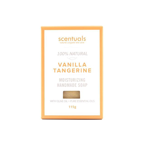 Scentuals 100% Natural Vanilla Tangerine Moisturizing Handmade Soap with Olive Oil + Pure Essential Oils 115g