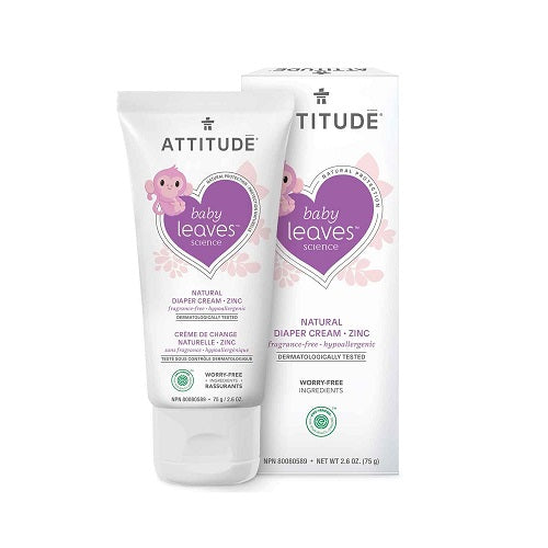 Attitude Baby Leaves Zinc Diaper Cream Fragrance-free 75g