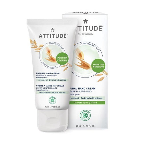 Attitude Sensitive Skin Intense Nourishing Avocado Oil Hand Cream 75ml