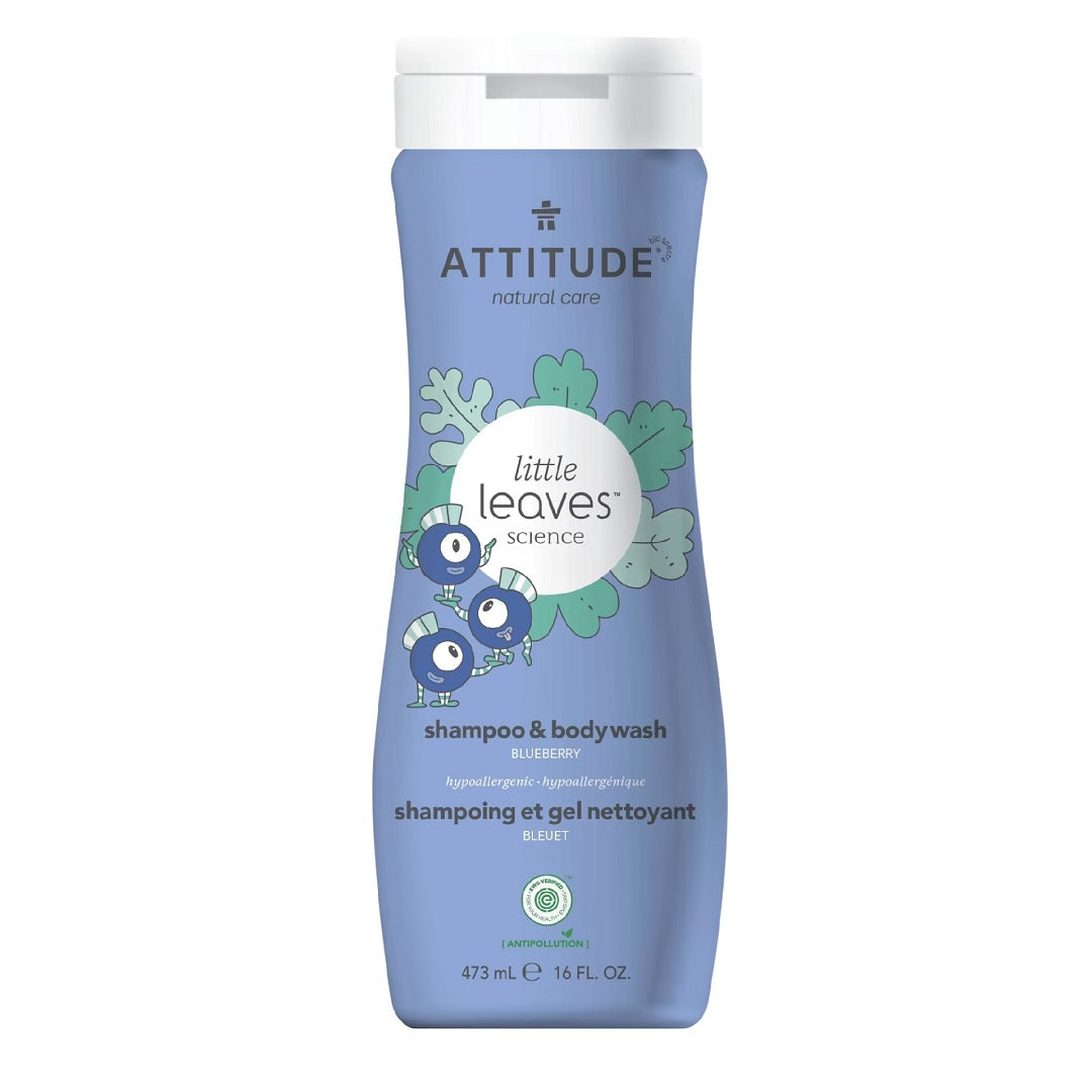 Attitude Little Leaves 2-in-1 Shampoo & Body Wash Blueberry 473ml