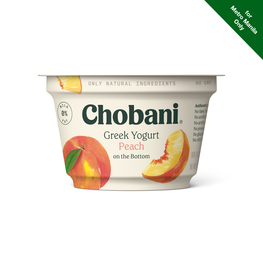 Chilled Chobani Greek Yogurt Peach On The Bottom 5.3 ounces