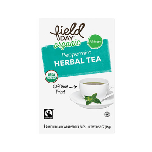 Field Day Organic Peppermint Herbal Tea 16 tea bags