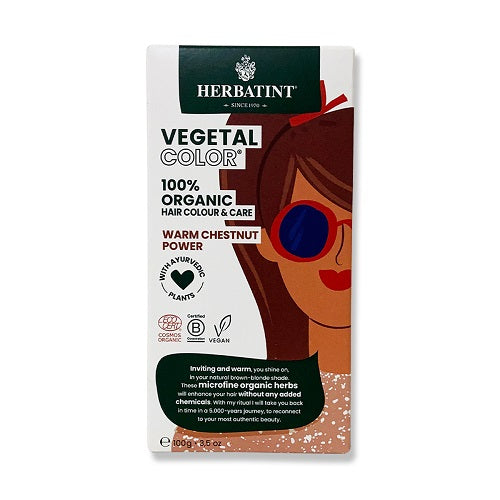 Herbatint Organic Vegetal Color Warm Chestnut Power 100g