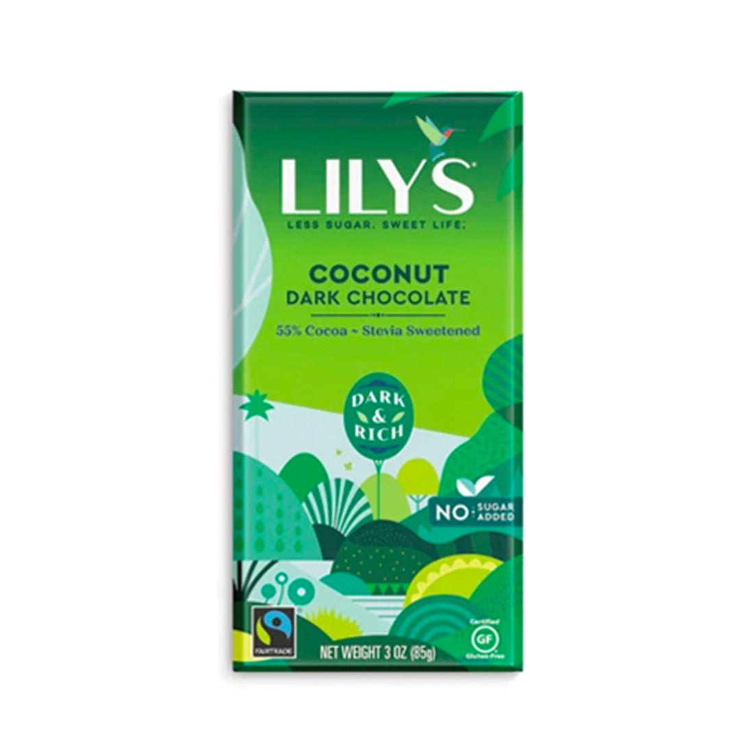 Lily's Sweets Coconut Dark Chocolate Bar 55% Cocoa 85g